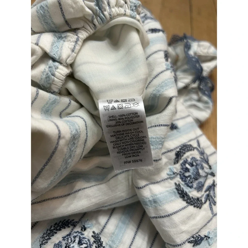 Haute Hippie Striped Floral Dress Infant Toddler 24 Month Spring Summer Blue